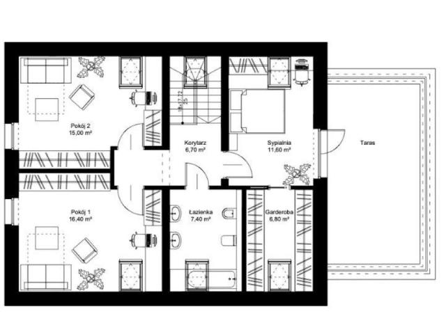 Przestronny dom dwukondygnacyjny - Borowy Zakątek